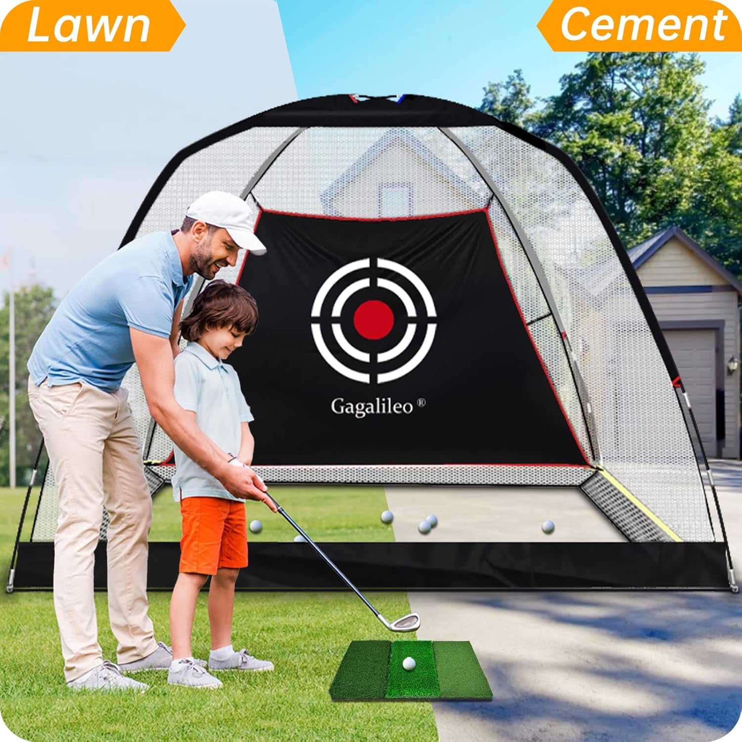 Golf Nets for Backyard,Golf Net,Golf Driving Range,Golf Practice Hitting Net,10X7X6Ft Golf Net with Target and Carry Bag,White Net-Without Bottom